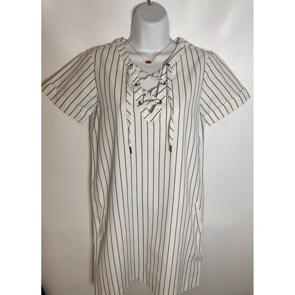 Madewell Harbor Lace-Up Shift Dress, F2186, Size: XXS - Picture 5 of 11